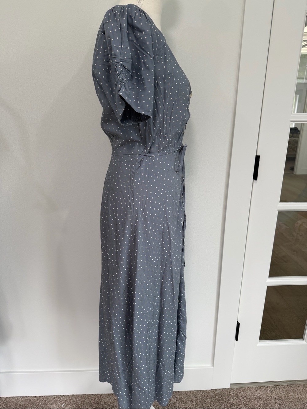 Madewell Leedra Polka Dot Midi Dress Cottagecore Romantic Button Front Size 0 - Picture 6 of 8